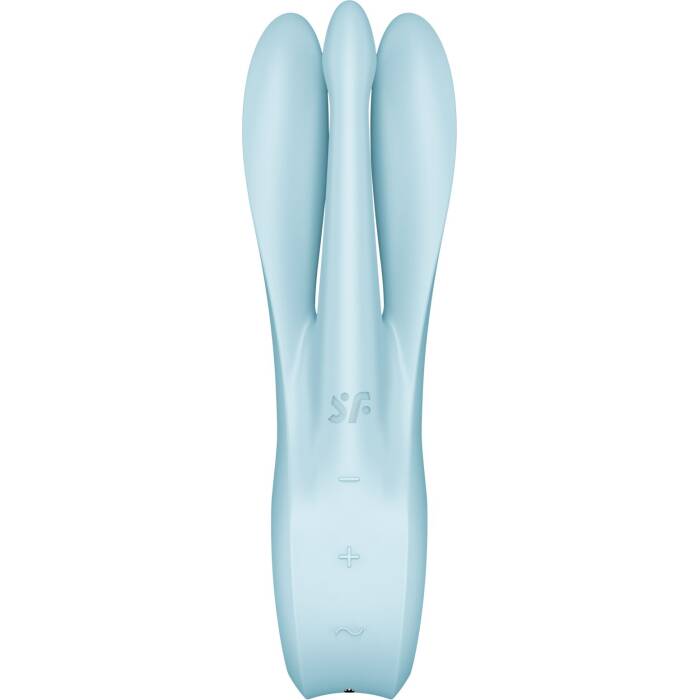 Кліторальний вібратор Satisfyer Threesome 1 Light Blue з трьома гнучкими пальчиками