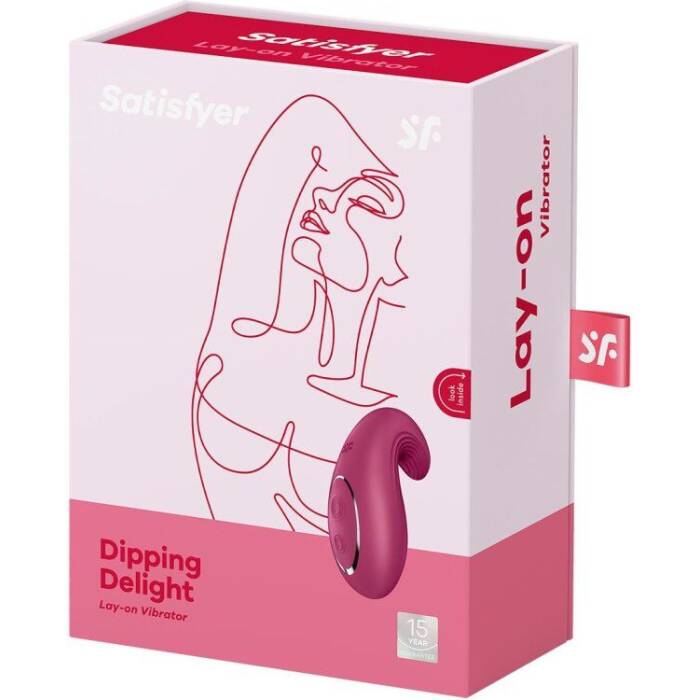 Вібратор Satisfyer Dipping Delight Berry, 2 мотори, гнучкий кінчик