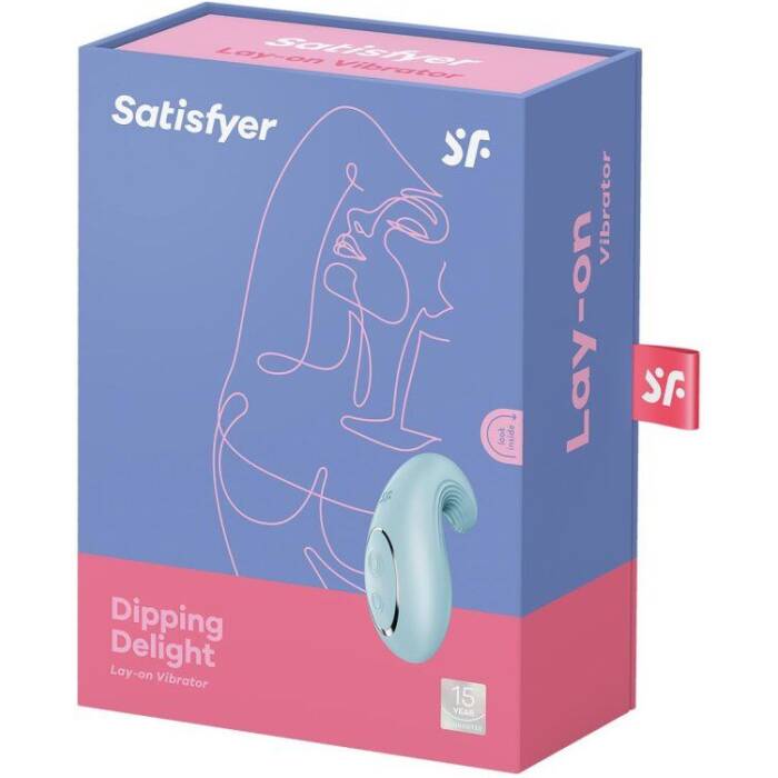 Вібратор Satisfyer Dipping Delight Light Blue, 2 мотори, гнучкий кінчик