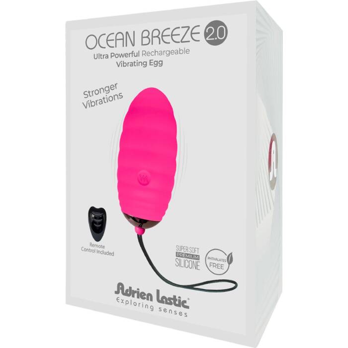 Віброяйце Adrien Lastic Ocean Breeze 2.0 Pink, пульт ДК, дуже потужний мотор, 10 віброрежимів