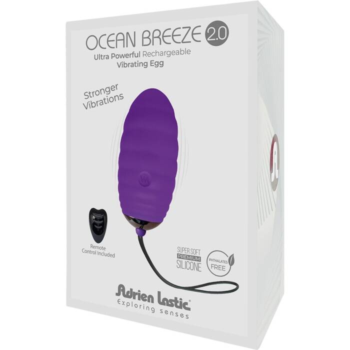 Віброяйце Adrien Lastic Ocean Breeze 2.0 Purple, пульт ДК, дуже потужний мотор, 10 віброрежимів