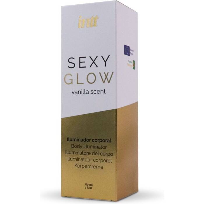 Крем-шимер для тіла Intt Sexy Glow (60 мл) з олією ши та ароматом ванілі, сяйна засмагла шкіра