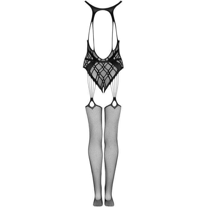 Бодістокінг Obsessive Bodystocking G324 XL/XXL black, силуетний малюнок