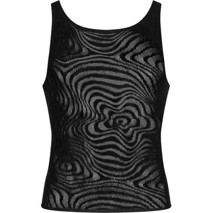 Чоловіча напівпрозора майка-борцовка з візерунком Obsessive T103 tank top S/M/L, чорна