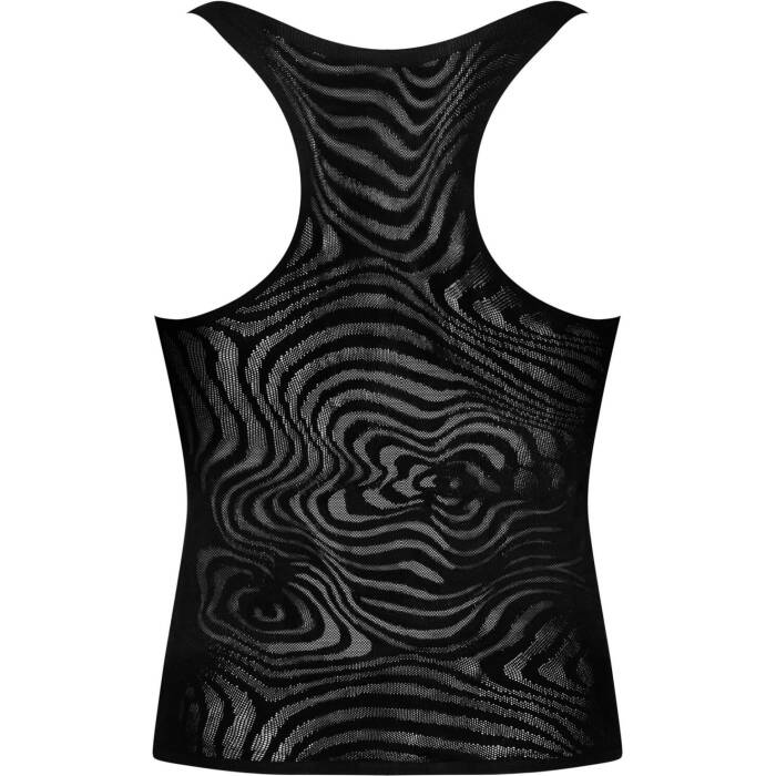 Чоловіча напівпрозора майка-борцовка з візерунком Obsessive T103 tank top S/M/L, чорна