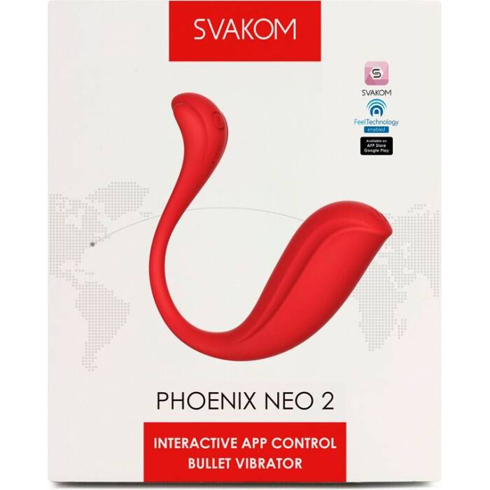 Інтерактивне віброяйце Svakom Phoenix Neo 2 Red, оновлена модель