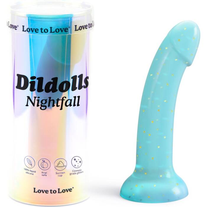 Дилдо з блискітками Love To Love DILDOLLS - NIGHTFALL, ультрам’який