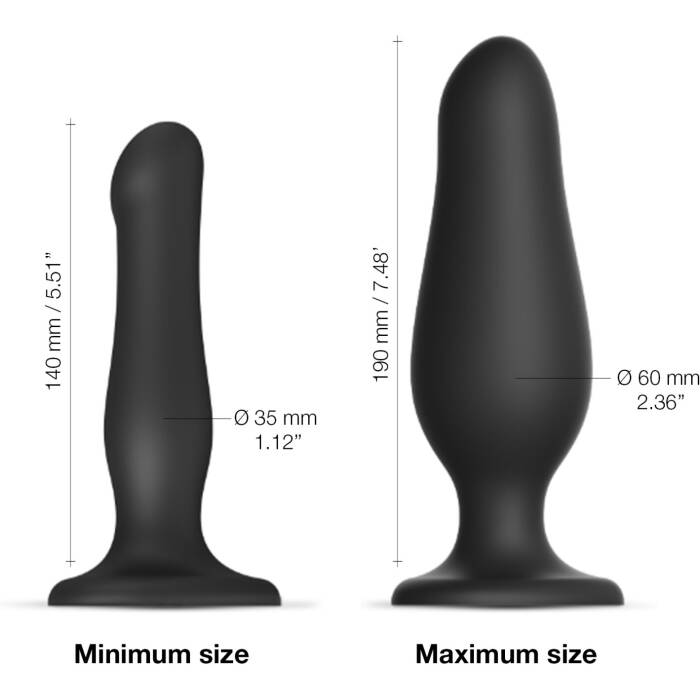 Надувний фалоімітатор Strap-On-Me INFLATABLE DILDO PLUG - NOIR, кулька всередині, діаметр до 6 см