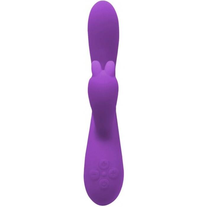 Вібратор-кролик Wooomy Gili-Gili Vibrator with Heat Purple, відросток з вушками, підігрів до 40°С