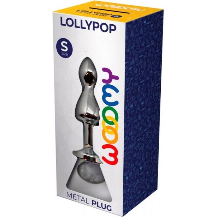 Металева анальна пробка Wooomy Lollypop Double Ball Metal Plug S, діаметр 2,8 см, довжина 8,5 см