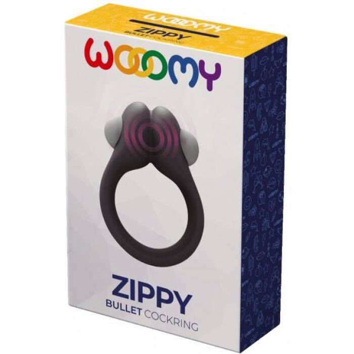 Ерекційне віброкільце Wooomy Zippy, 1 віброрежим, діаметр 3–4,2 см