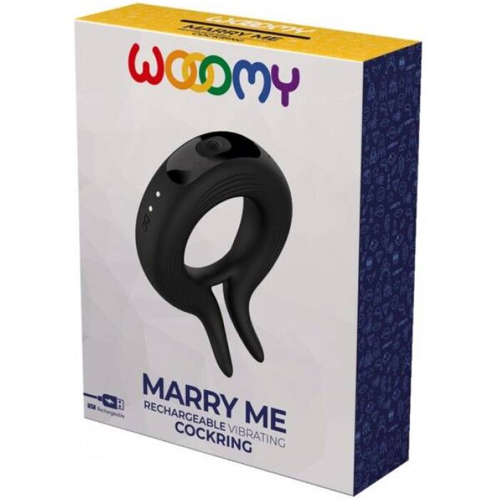 Ерекційне віброкільце Wooomy Marry Me, перезаряджувальне, 10 режимів вібрації, діаметр 4 см