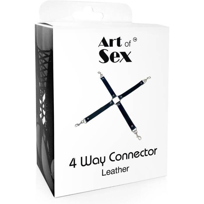 Хрестовина з натуральної шкіри Art of Sex – 4 Way Connector, чорний