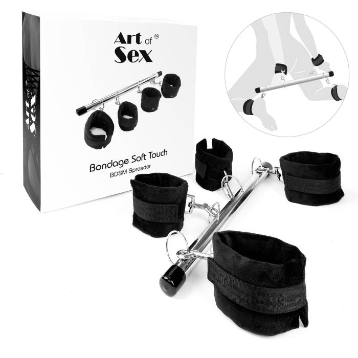 Колодка-розпірка для рук та ніг Art of Sex – Bondage Soft Touch BDSM Spreader, чорний