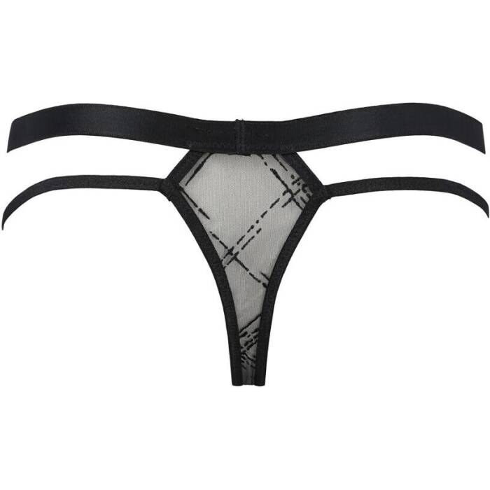 Чоловічі прозорі стринги Passion 029 THONG COLLIN L/XL Black, сітка