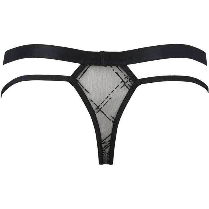 Чоловічі прозорі стринги Passion 029 THONG COLLIN S/M Black, сітка