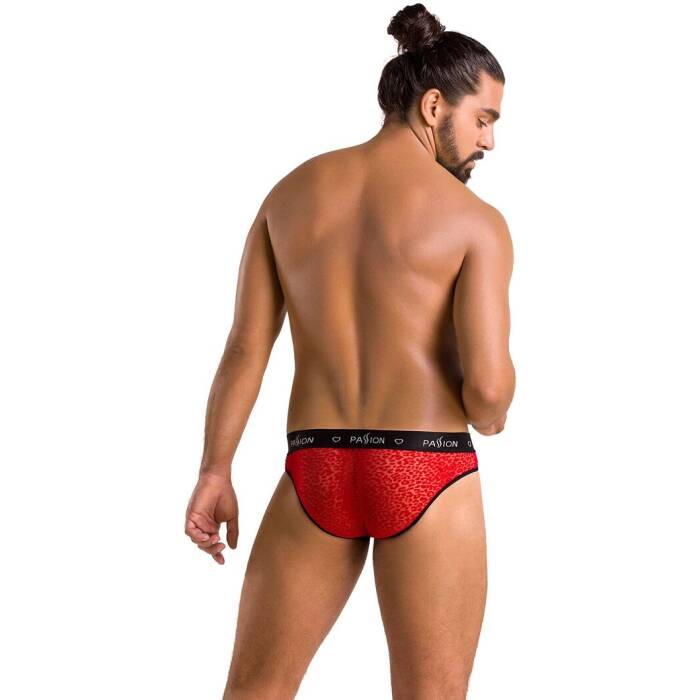 Чоловічі напівпрозорі труси Passion 031 SLIP MIKE L/XL Red, під леопард