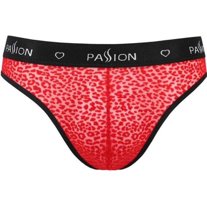 Чоловічі напівпрозорі труси Passion 031 SLIP MIKE S/M Red, під леопард