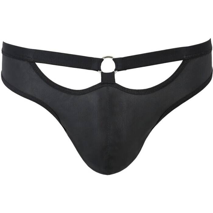 Чоловічі сліпи з вирізами Passion 041 SLIP JOE XXL/XXXL Black, екошкіра, відкриті сідниці