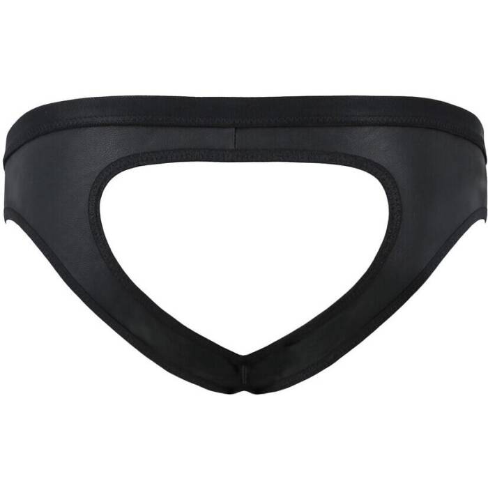 Чоловічі сліпи з вирізами Passion 041 SLIP JOE XXL/XXXL Black, екошкіра, відкриті сідниці