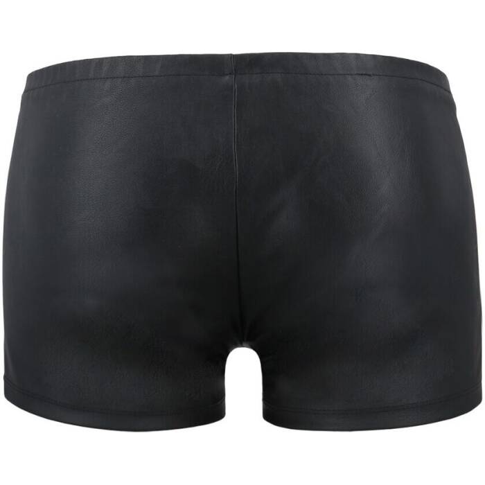 Чоловічі шкіряні боксери з блискавками Passion 049 SHORT MATT XXL/XXXL Black