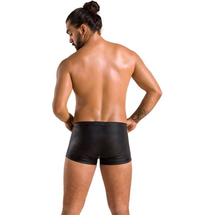 Чоловічі шкіряні боксери з клапаном Passion 050 SHORT PATRICK L/XL Black