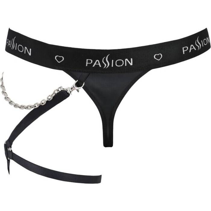 Чоловічі трусики танга з підв’язкою Passion 058 THONG BILL L/XL Black