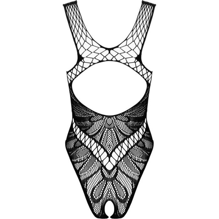 Бодістокінг з вирізами Obsessive B138 teddy S/M/L, black, з доступом