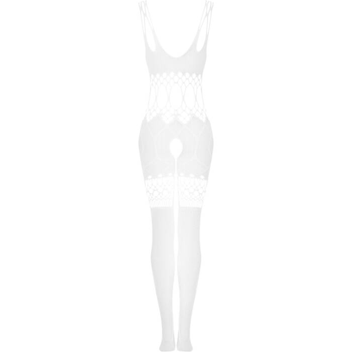 Сітчастий бодістокінг з імітацією топа та шортів Obsessive Bodystocking G330 XL/XXL, white, з доступ