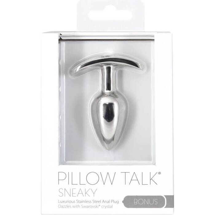 Анальна пробка Pillow Talk Sneaky Luxurious Stainless Steel Anal Plug із кристалом Swarovski