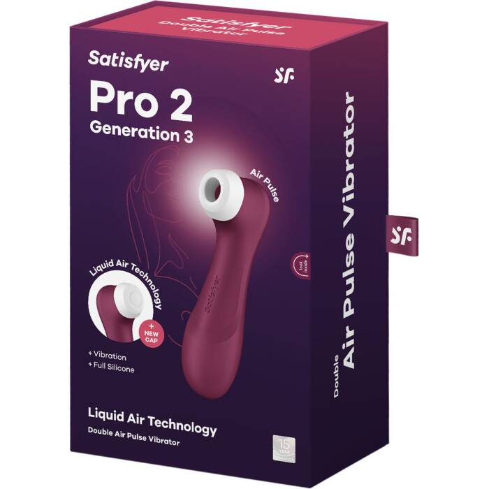 Вакуумний кліторальний стимулятор Satisfyer Pro 2 Generation 3 with Liquid Air Wine Red