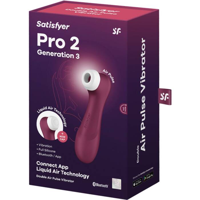 Вакуумний кліторальний стимулятор Satisfyer Pro 2 Generation 3 with Liquid Air Connect App Wіnе Red