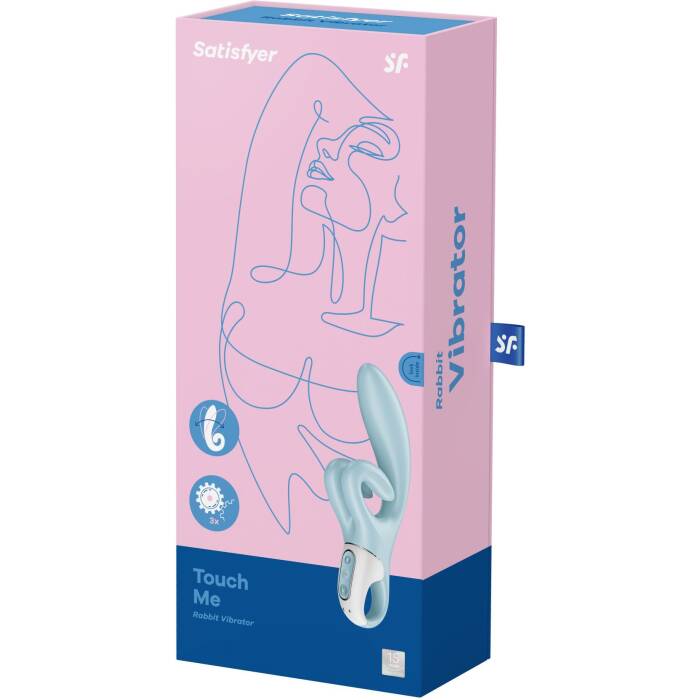 Вібратор-кролик Satisfyer Touch Me Blue, подвійний відросток, 3 потужні мотори