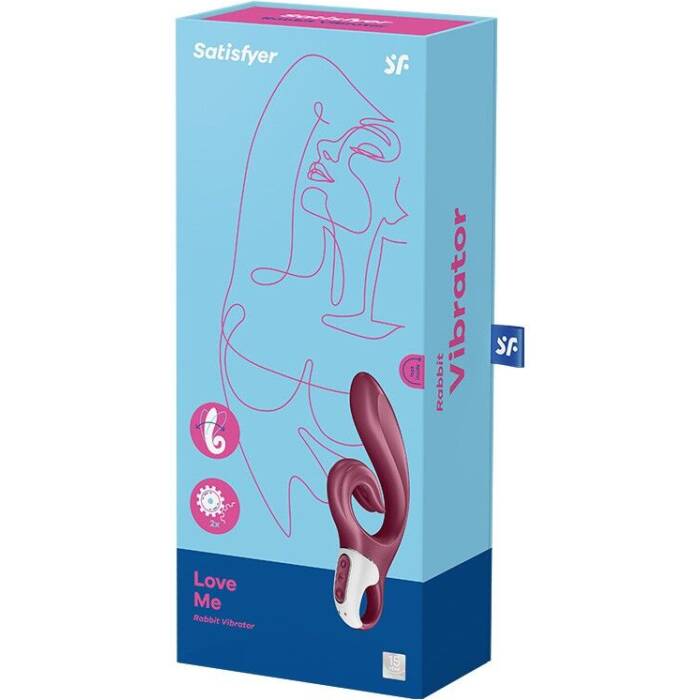 Вібратор-кролик Satisfyer Love Me Red, гнучкий, відросток з потрійним кінчиком