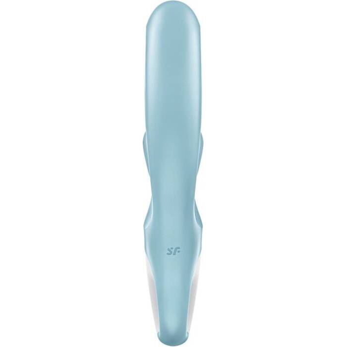 Вібратор-кролик Satisfyer Love Me Blue, гнучкий, відросток з потрійним кінчиком