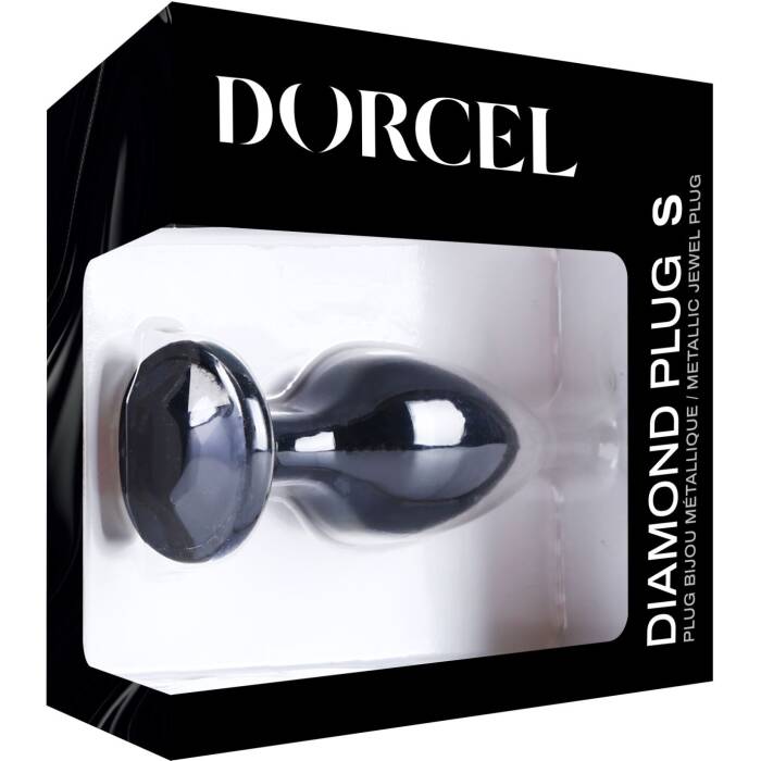 Металева анальна пробка з кристалом Dorcel Diamond Plug Black S