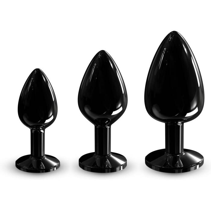 Металева анальна пробка з кристалом Dorcel Diamond Plug Black S