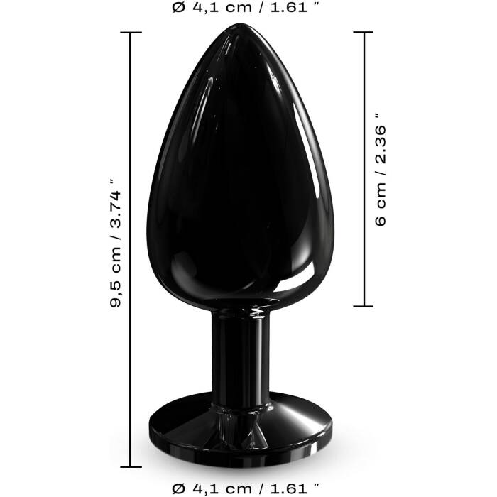 Металева анальна пробка з кристалом Dorcel Diamond Plug Black L