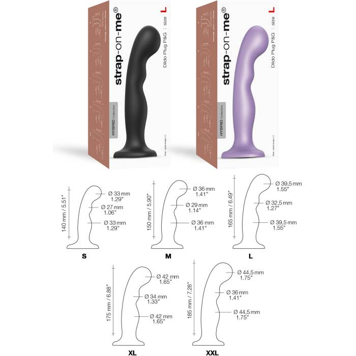 Насадка для страпона Strap-On-Me Dildo Plug P&G Lilas Metallic M