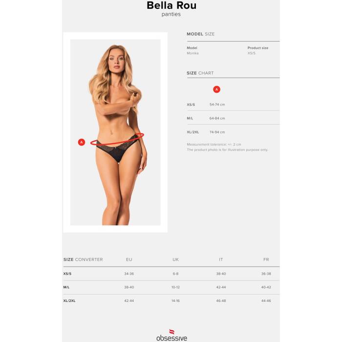 Сітчасті трусики під омбре Obsessive Bella Rou panties XS/S