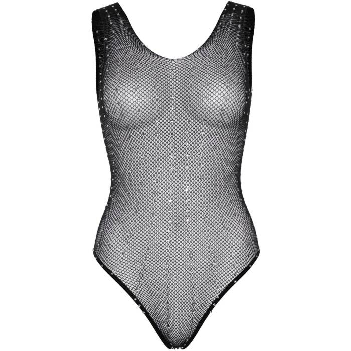 Leg Avenue Rhinestone fishnet bodysuit OS Black