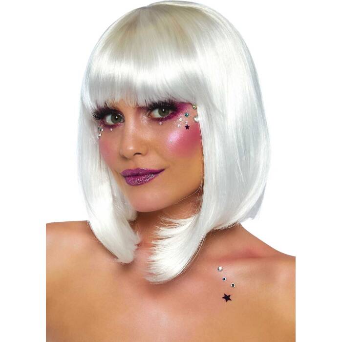 Перука, що світиться в темряві Leg Avenue Pearl short natural bob wig White, коротка, перлинна, 33 с