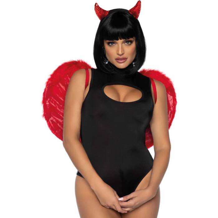 (SALE) Крила дияволиці Leg Avenue devil wings Red, справжнє пір’я