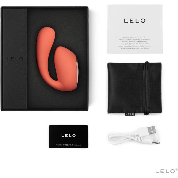 Смарт-вібратор LELO Ida Wave Coral Red, вагінально-кліторальний, технологія WaveMotion, 2 мотори