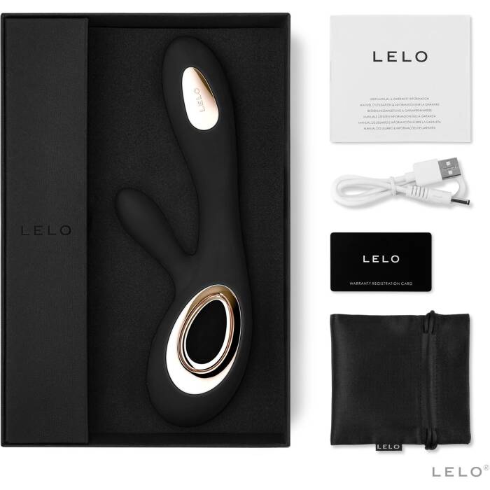 Вібратор-кролик LELO Soraya Wave Black, манливі рухи стовбура