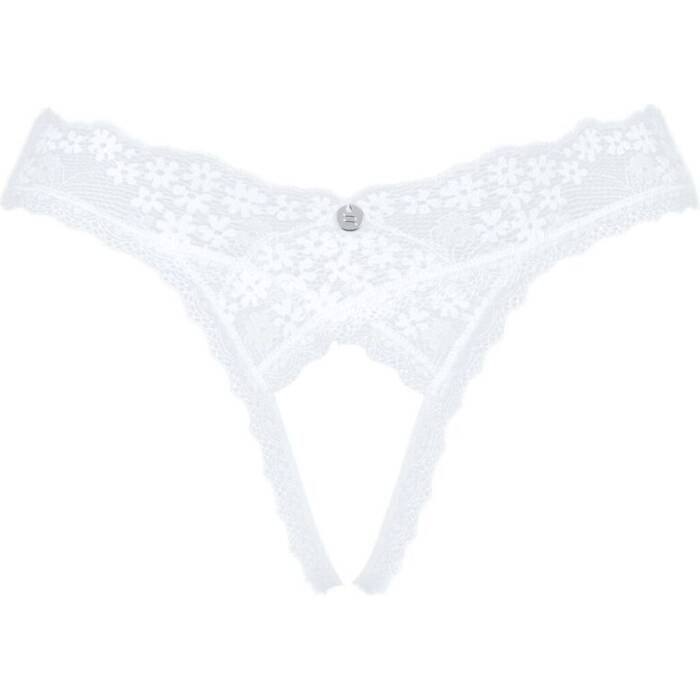 Мереживні танга Obsessive Heavenlly crotchless thong XS/S, з доступом