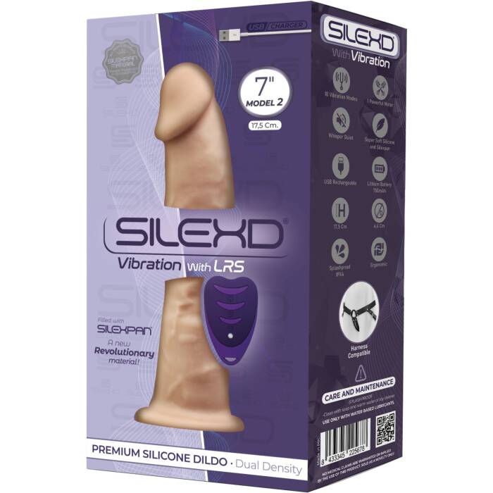 Фалоімітатор з вібрацією SilexD Henry Vibro Flesh (MODEL 2 size 7in) + LRS, діаметр 4,4 см