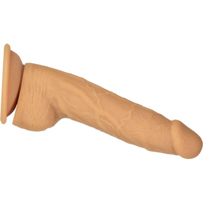 Фалоімітатор ADDICTION Dual Density Silicone Dildo Caramel 8″, присоска, діаметр 4,3 см, віброкуля в