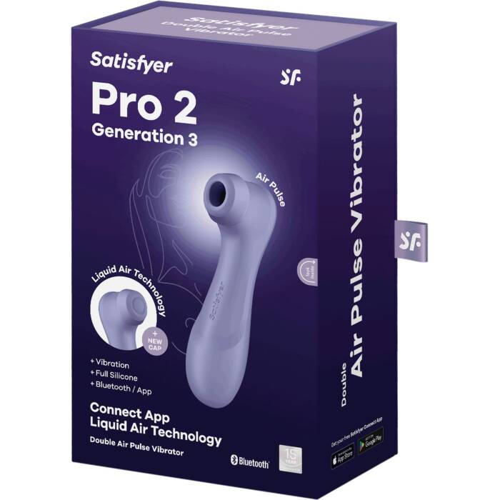 Вакуумний кліторальний стимулятор Satisfyer Pro 2 Generation 3 with Liquid Air Connect App Lilac