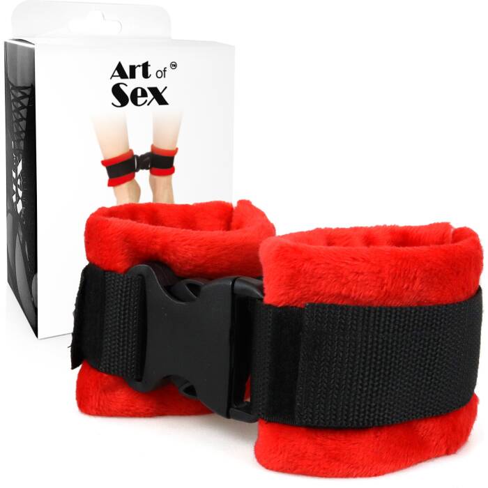 Поножи Art of Sex Ankle Cuffs - Soft Touch Червоні